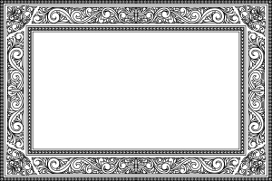 وکتور کادر و حاشیه خطی منبت کاری مشکی مستطیلی